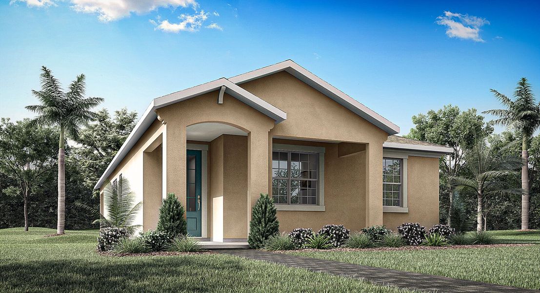 Representative exterior photo of a completed home built from the Alafia by Mattamy Homes in Meridian Parks, Orlando, FL (Image 17). Representative exterior photo of a completed home built from the Alafia by Mattamy Homes in Meridian Parks, Orlando, FL (Image 17).