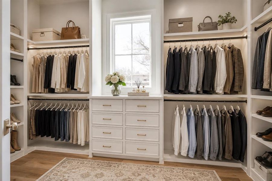 AI generated primary closet downstairs