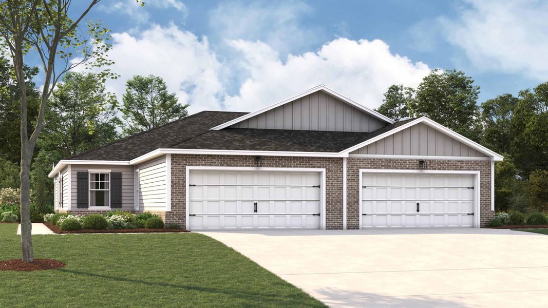 Representative exterior photo of a completed home built from the Southport by D.R. Horton in Cambridge Cove, Chickamauga, GA (Image 1).