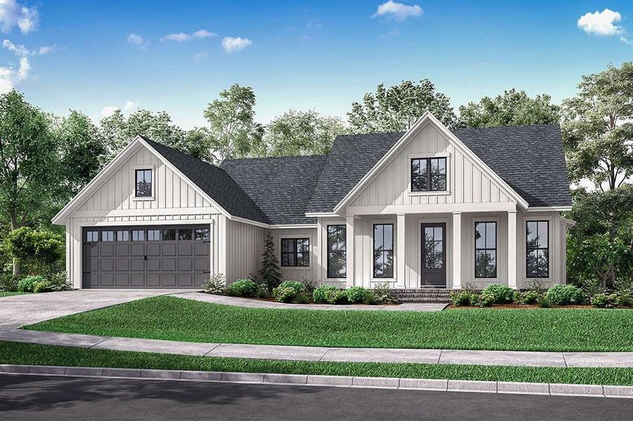 Front exterior of a new home in Parallel Pastures, Poolville, TX, highlighting curb appeal (Image 19).