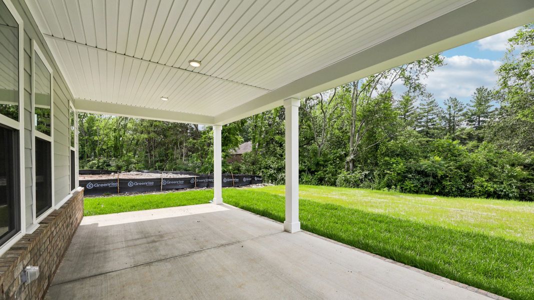 Covered Porch and Backyard Covered Porch and Backyard