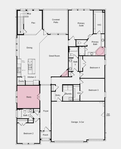 Structural options added include: Interior fireplace, study, drop-in tub in primary suite, and 5th bedroom with a 4th bath.