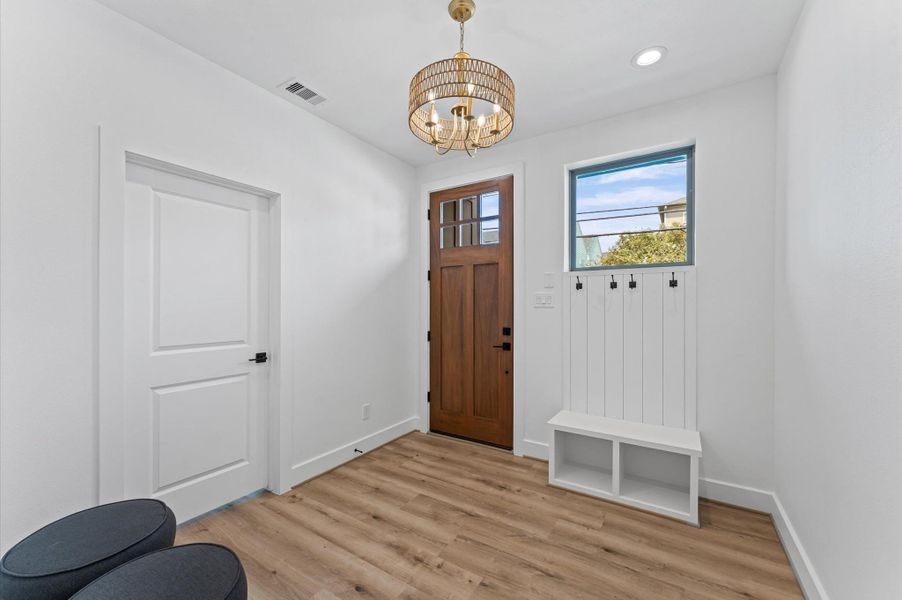 Built in mudroom space for convenience