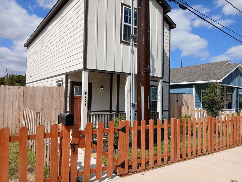 Exterior details and patio area of a home in , Houston (Image 2). Exterior details and patio area of a home in , Houston (Image 2).
