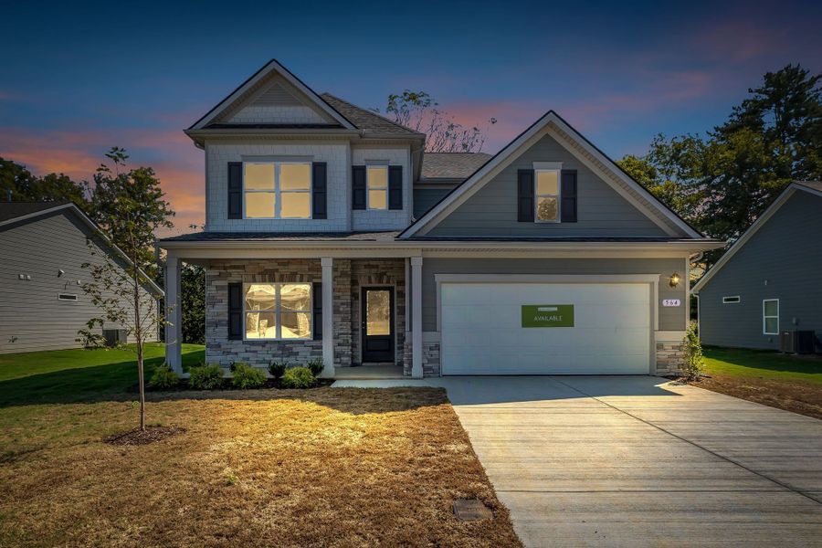 Front exterior of a new home in Hampshire Hills, Columbia, TN, highlighting curb appeal (Image 29).