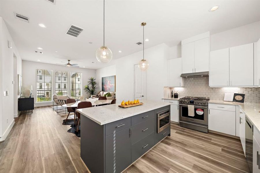 Looking back toward your living area from your beautiful kitchen.