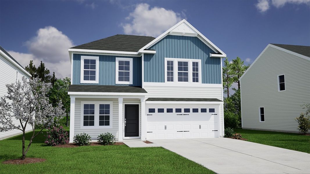 Front exterior of a new home in Bluefield, Lexington, SC, highlighting curb appeal (Image 1). Front exterior of a new home in Bluefield, Lexington, SC, highlighting curb appeal (Image 1).