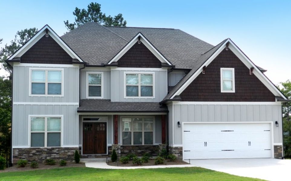 Representative exterior photo of a completed home built from the The Meadow Glen by Bamford and Company in Rowland Springs, Cartersville, GA (Image 3).