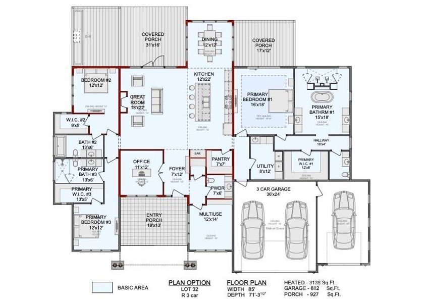 2D floor plan layout of this home in , Horse Shoe, NC (Image 4).