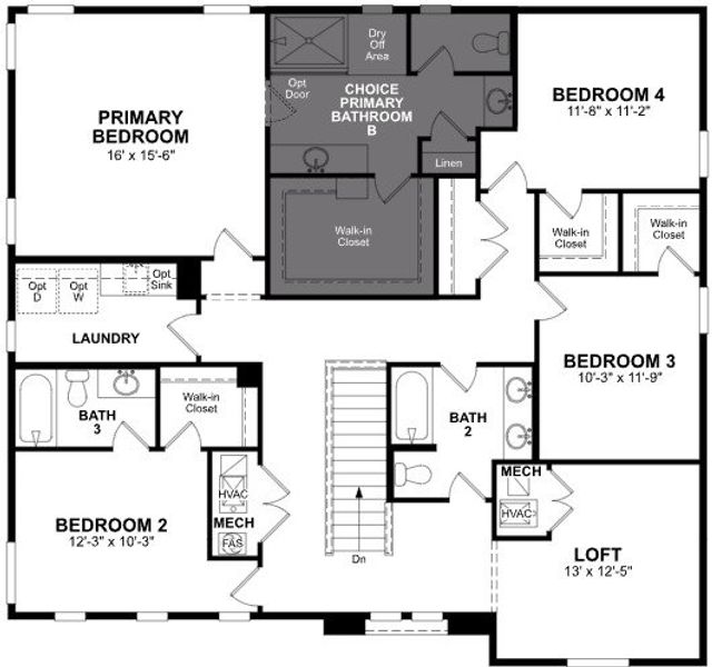 2D floor plan layout of this home in Tirreno at IronWing, Litchfield Park, AZ (Image 5).