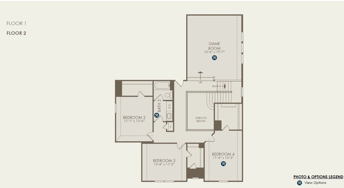 2D floor plan layout of this home in Davis Ranch, San Antonio, TX (Image 2).