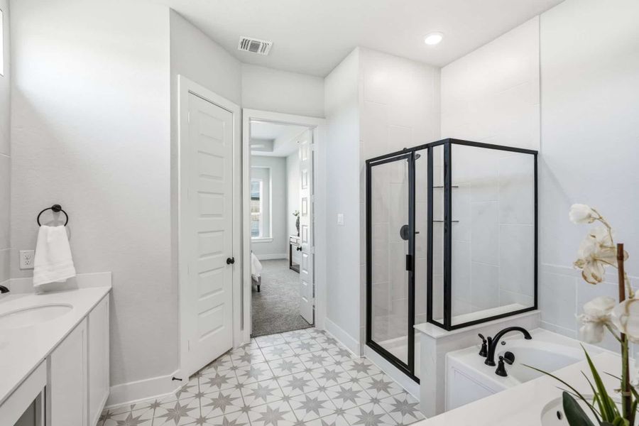 Furnished interior view inside a new home in Alsatian Oaks, Castroville (Image 17).