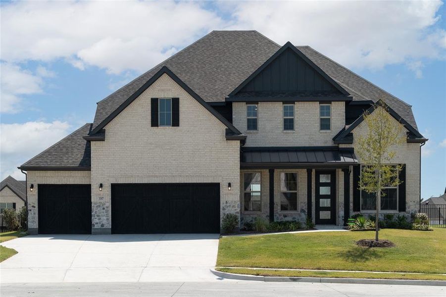 Front exterior of a new home in Heath Golf and Yacht Club, Heath, TX, highlighting curb appeal (Image 17).