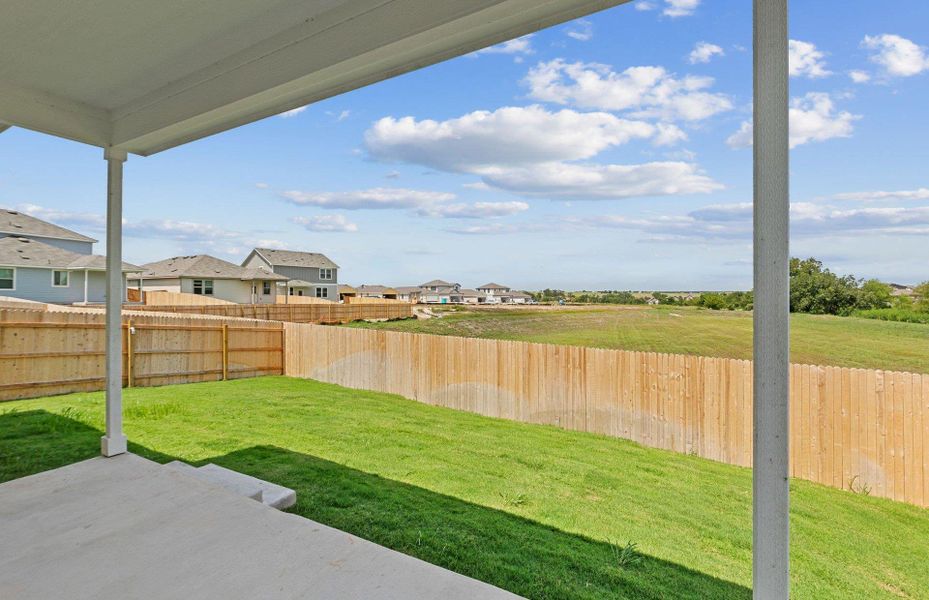Exterior details and patio area of a home in Sonterra, Jarrell (Image 18).