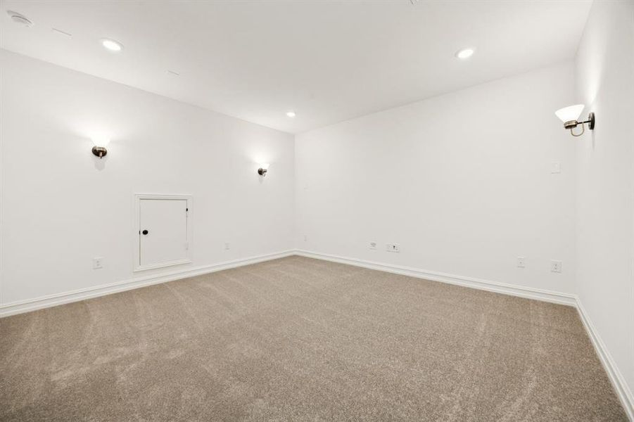 Optional media room on second level. *Model representation.