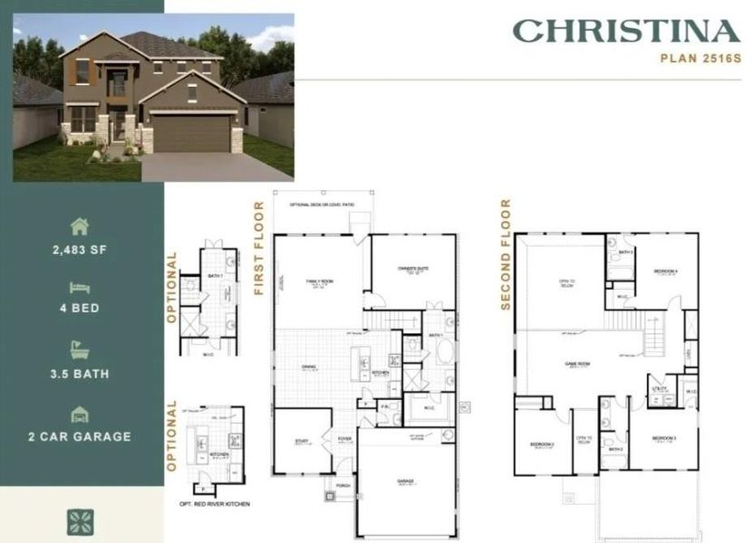 2D floor plan layout of this home in Crosby Farms, Crosby, TX (Image 3).