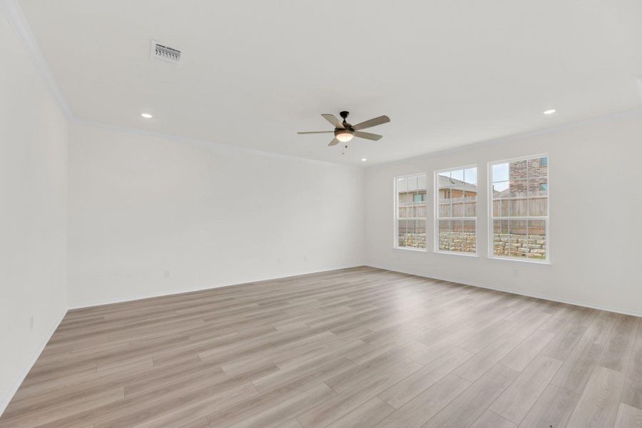 Spacious, unfurnished interior of a new home in Salerno - Classic Collection, Round Rock (Image 19). Spacious, unfurnished interior of a new home in Salerno - Classic Collection, Round Rock (Image 19).