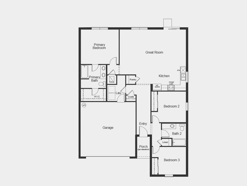 2D floor plan layout for the Plan 1541 by KB Home in Oasis Reserve, Orlando, FL (Image 3). 2D floor plan layout for the Plan 1541 by KB Home in Oasis Reserve, Orlando, FL (Image 3).