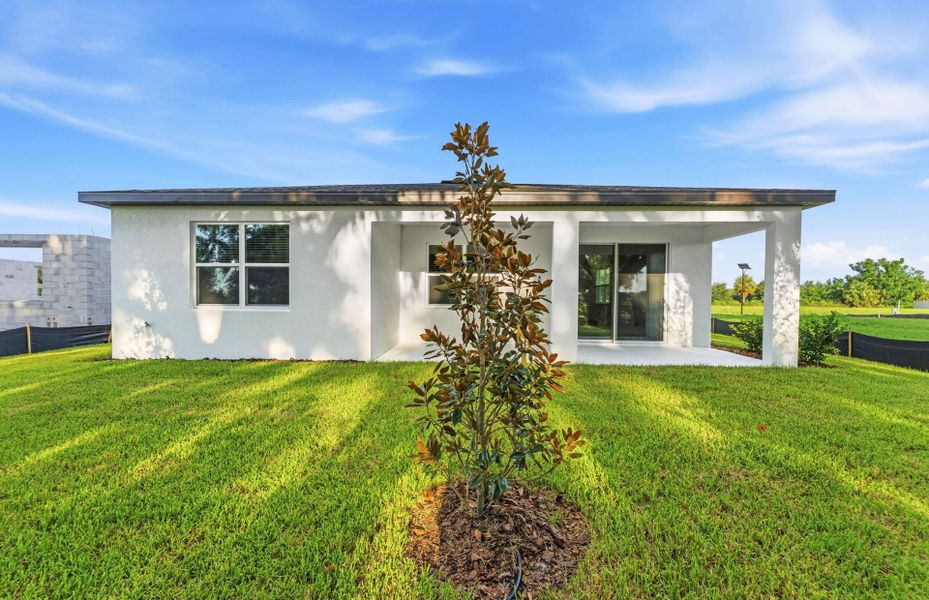 Exterior details and patio area of a home in Riverwood, Zephyrhills (Image 3).