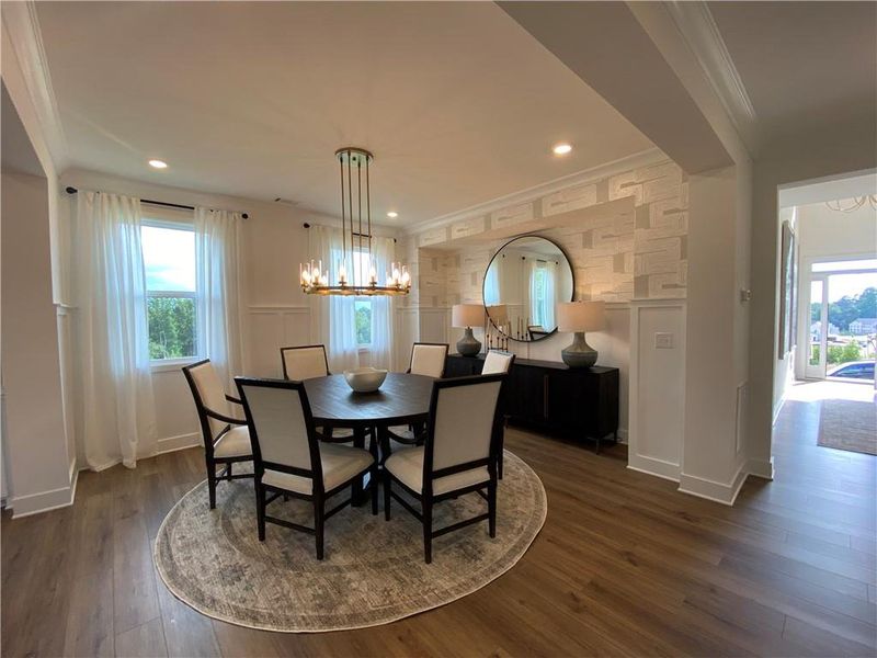 Furnished interior view inside a new home in Estates at Yellow Creek, Cumming (Image 14). Furnished interior view inside a new home in Estates at Yellow Creek, Cumming (Image 14).