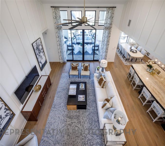 Living room featuring wood finished floors
