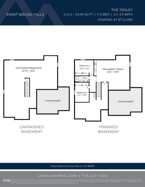 2D floor plan layout for the Tenley by Lokal Homes in Paint Brush Hills, Peyton, CO (Image 7). 2D floor plan layout for the Tenley by Lokal Homes in Paint Brush Hills, Peyton, CO (Image 7).
