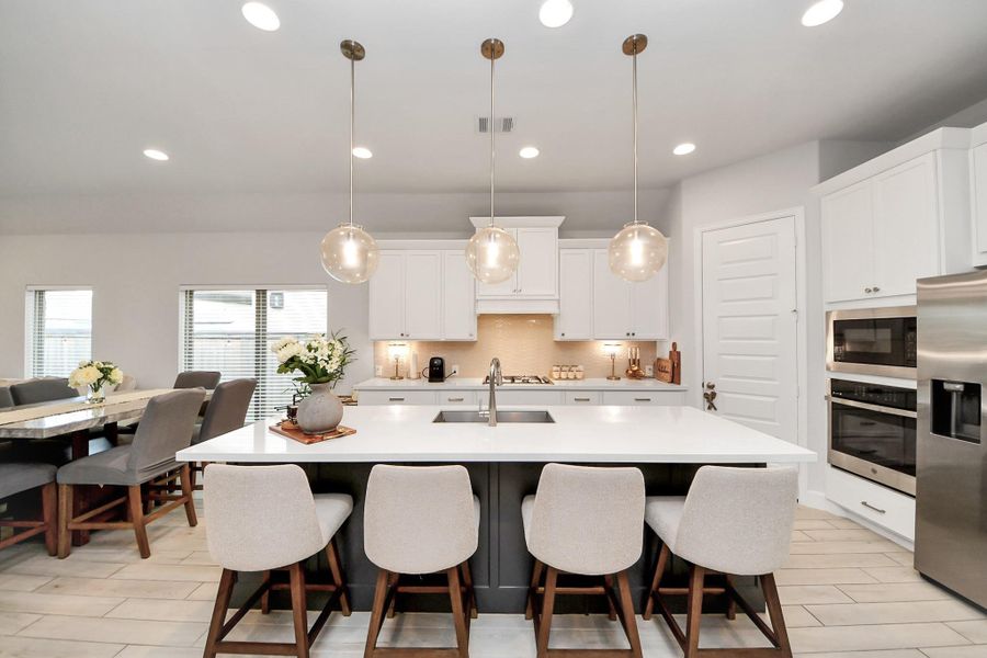Furnished interior view inside a new home in Bridgeland, Cypress (Image 6). Furnished interior view inside a new home in Bridgeland, Cypress (Image 6).