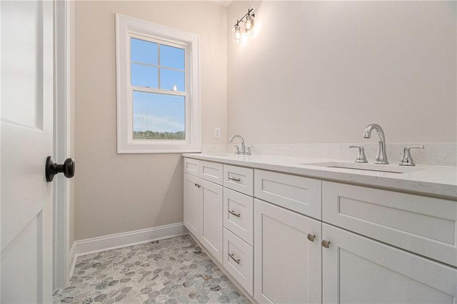 Furnished interior view inside a new home in , White (Image 41).