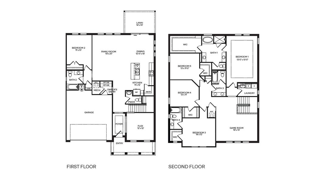 2D floor plan layout for the SUMMERLIN by D.R. Horton in Summerlin at Hawthorne Ranch, Lakeland, FL (Image 3).