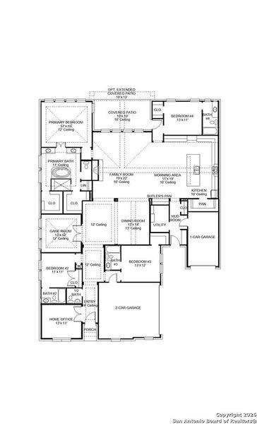 2D floor plan layout of this home in Johnson Ranch 70', Bulverde, TX (Image 3). 2D floor plan layout of this home in Johnson Ranch 70', Bulverde, TX (Image 3).