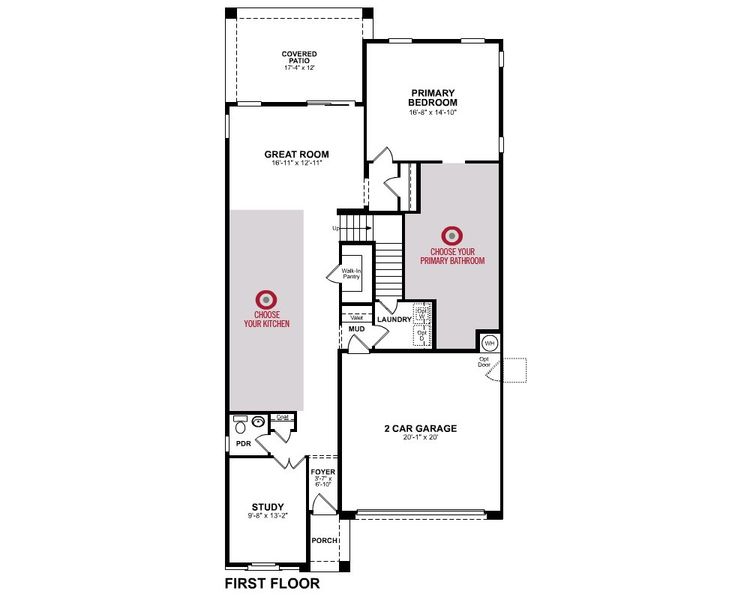 2D floor plan layout for the Geneva by Beazer Homes in Highpointe at Northpointe, Peoria, AZ (Image 3).