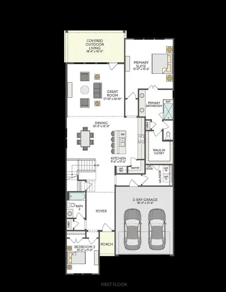 2D floor plan layout of this home in Arbor Collection At Park Central, Georgetown, TX (Image 3).