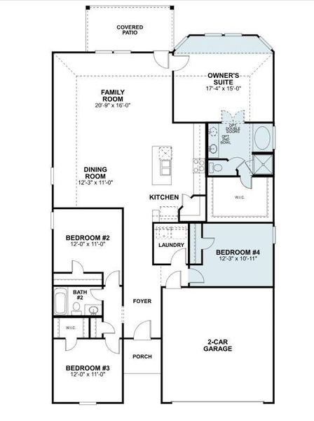 2D floor plan layout of this home in Lago Mar, Santa Fe, TX (Image 5).