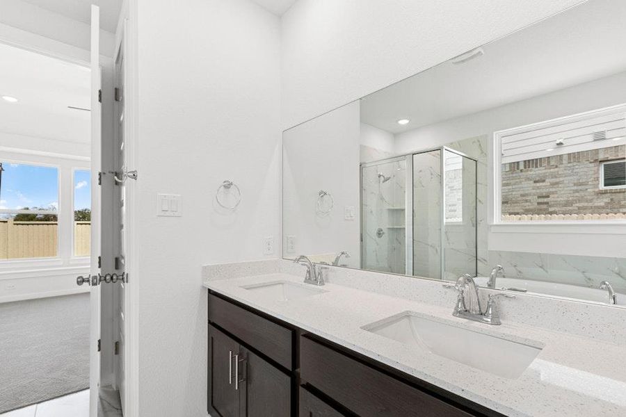 Furnished interior view inside a new home in Santa Rita Ranch, Liberty Hill (Image 9). Furnished interior view inside a new home in Santa Rita Ranch, Liberty Hill (Image 9).