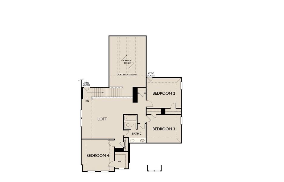 2D floor plan layout for the Katy by Ashton Woods in Sunterra Lakes, Brookshire, TX (Image 4).
