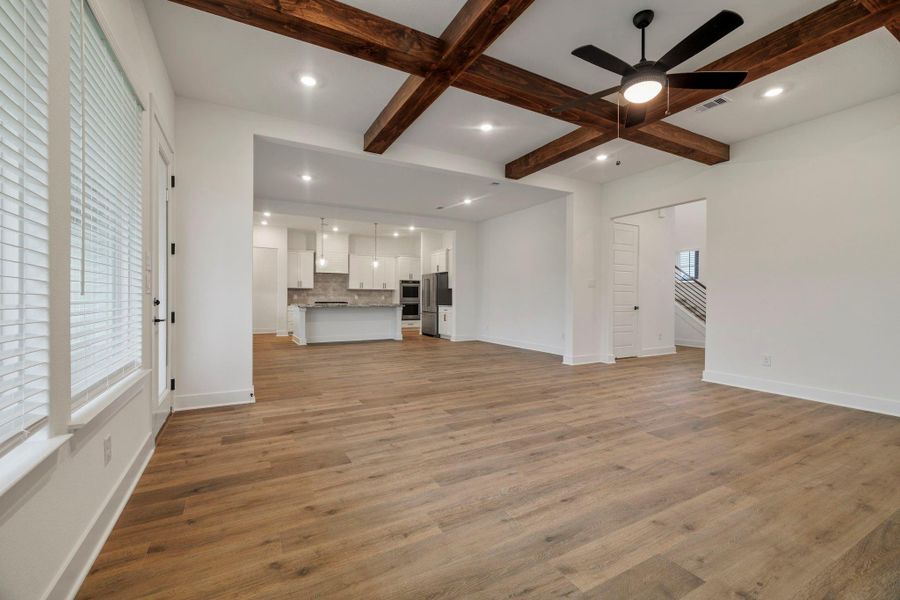 Luxury flooring flows throughout the main living area. Luxury flooring flows throughout the main living area.