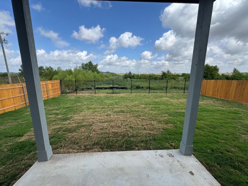 Exterior details and patio area of a home in Prairie Winds, Hutto (Image 23). Exterior details and patio area of a home in Prairie Winds, Hutto (Image 23).