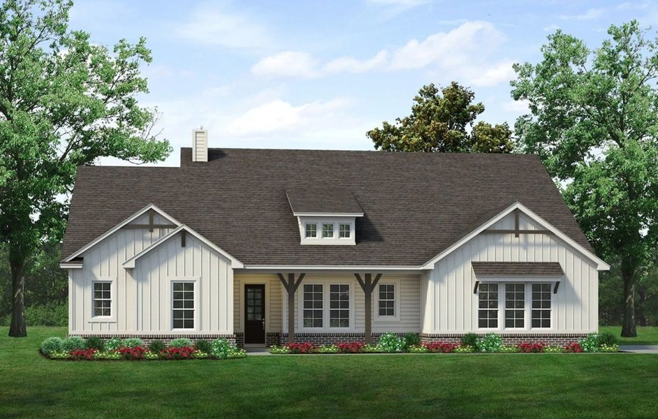 Front exterior of a new home in Hillview Addition, Decatur, TX, highlighting curb appeal (Image 1). Front exterior of a new home in Hillview Addition, Decatur, TX, highlighting curb appeal (Image 1).