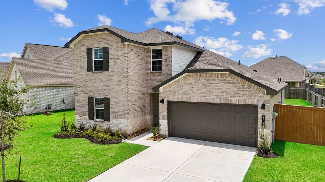 Representative exterior photo of a completed home built from the Midland by D.R. Horton in Lago Mar, Texas City, TX (Image 2). Representative exterior photo of a completed home built from the Midland by D.R. Horton in Lago Mar, Texas City, TX (Image 2).