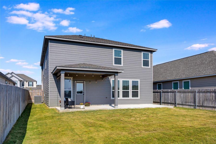 Front exterior of a new home in Retreat at San Gabriel, Georgetown, TX, highlighting curb appeal (Image 19).