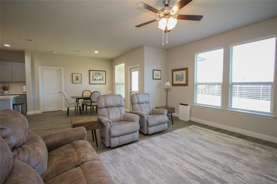 Open living room with lots of natural light