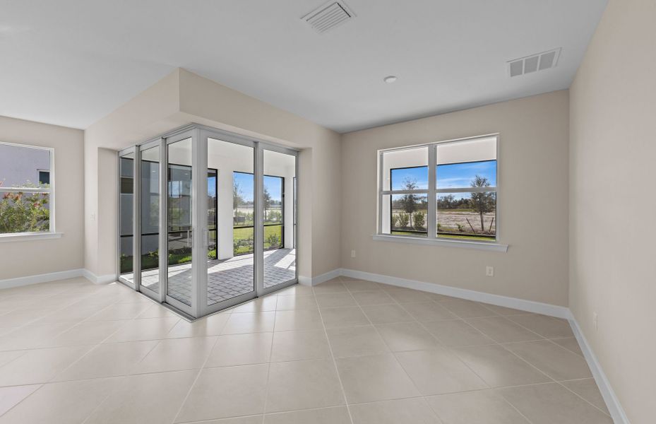 Spacious, unfurnished interior of a new home in Del Webb Oak Creek, North Fort Myers (Image 16). Spacious, unfurnished interior of a new home in Del Webb Oak Creek, North Fort Myers (Image 16).