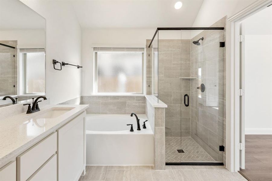 Furnished interior view inside a new home in Meadow Vista 50-55, Anna (Image 12). Furnished interior view inside a new home in Meadow Vista 50-55, Anna (Image 12).