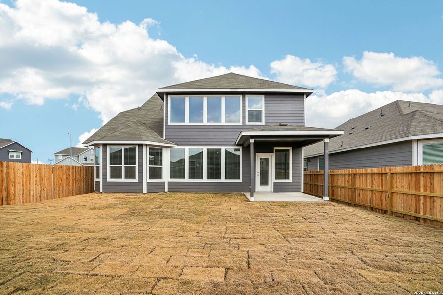Exterior details and patio area of a home in Estancia Ranch - Classic Series, San Antonio (Image 22).