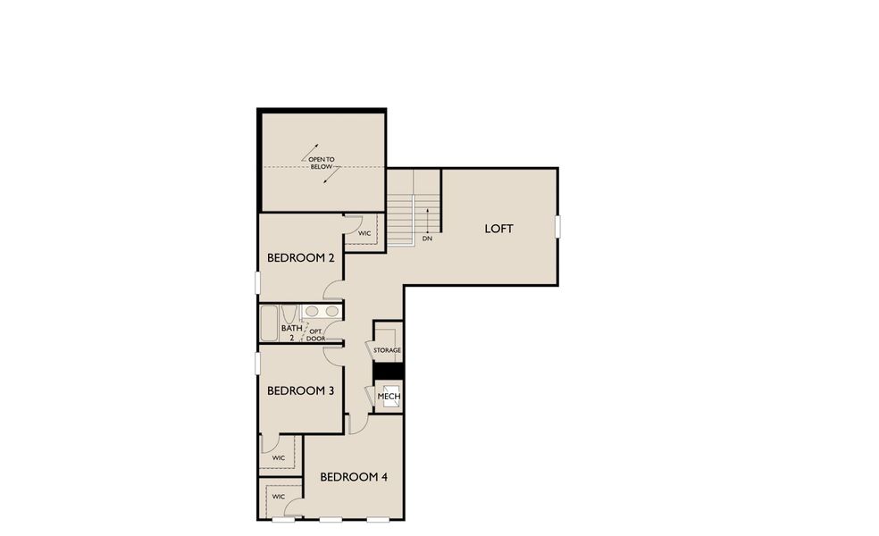2D floor plan layout for the Tuttle by Ashton Woods in Oakfield Trails Traditional, Parrish, FL (Image 4).