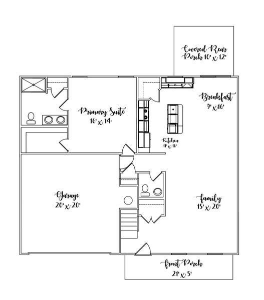 2D floor plan layout of this home in , Edgefield, SC (Image 3).