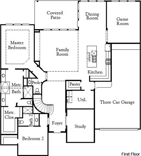 2D floor plan layout for the Weston by Coventry Homes in Lariat, Liberty Hill, TX (Image 4).
