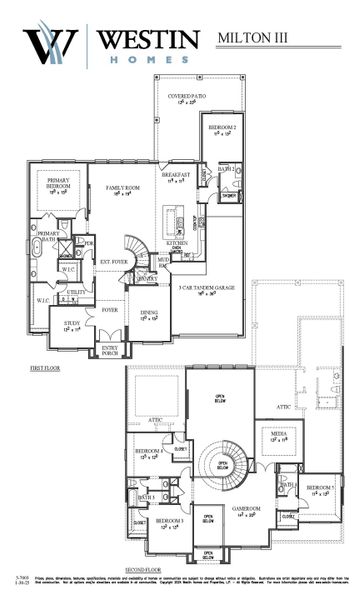 2D floor plan layout for the The Milton III by Westin Homes in Bridgeland, Cypress, TX (Image 2). 2D floor plan layout for the The Milton III by Westin Homes in Bridgeland, Cypress, TX (Image 2).
