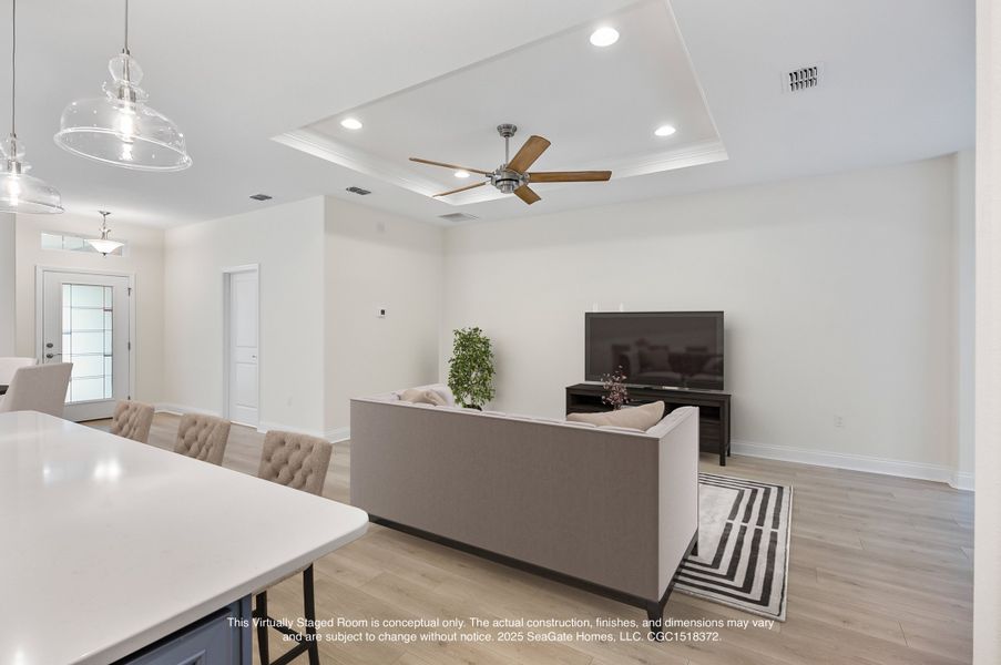 Furnished interior view inside a new home in Matanzas Cove, Palm Coast (Image 8). Furnished interior view inside a new home in Matanzas Cove, Palm Coast (Image 8).