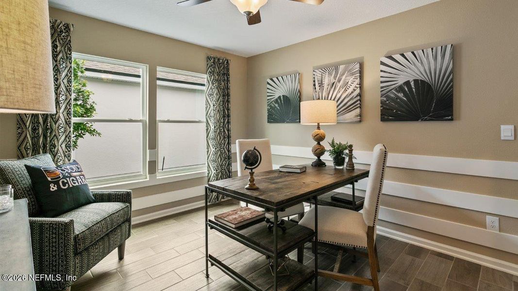 Furnished interior view inside a new home in Sawmill Branch, Palm Coast (Image 32). Furnished interior view inside a new home in Sawmill Branch, Palm Coast (Image 32).